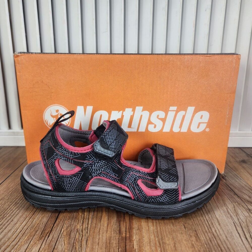 Northside Riverside Lite Sport Sandals Kids Sz 13 Black Red Hiking Beach Strappy